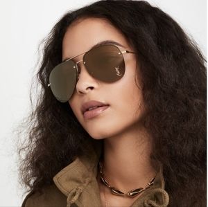 Yves Saint Laurent Bronze Mirrored Classic 11M Aviator Sunglasses